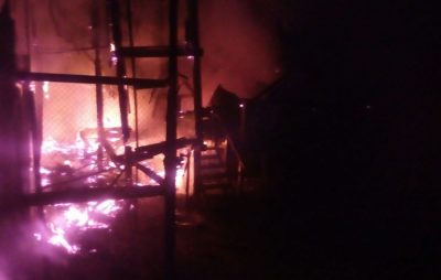 На Львівщині вогнем знищено дерев’яну сауну. Фото: ДСНС.