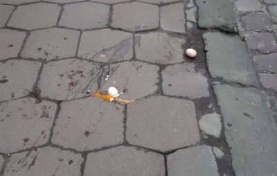 У Львові учасниць маршу за права жінок закидали яйцями. Фото: Марта Чумало.